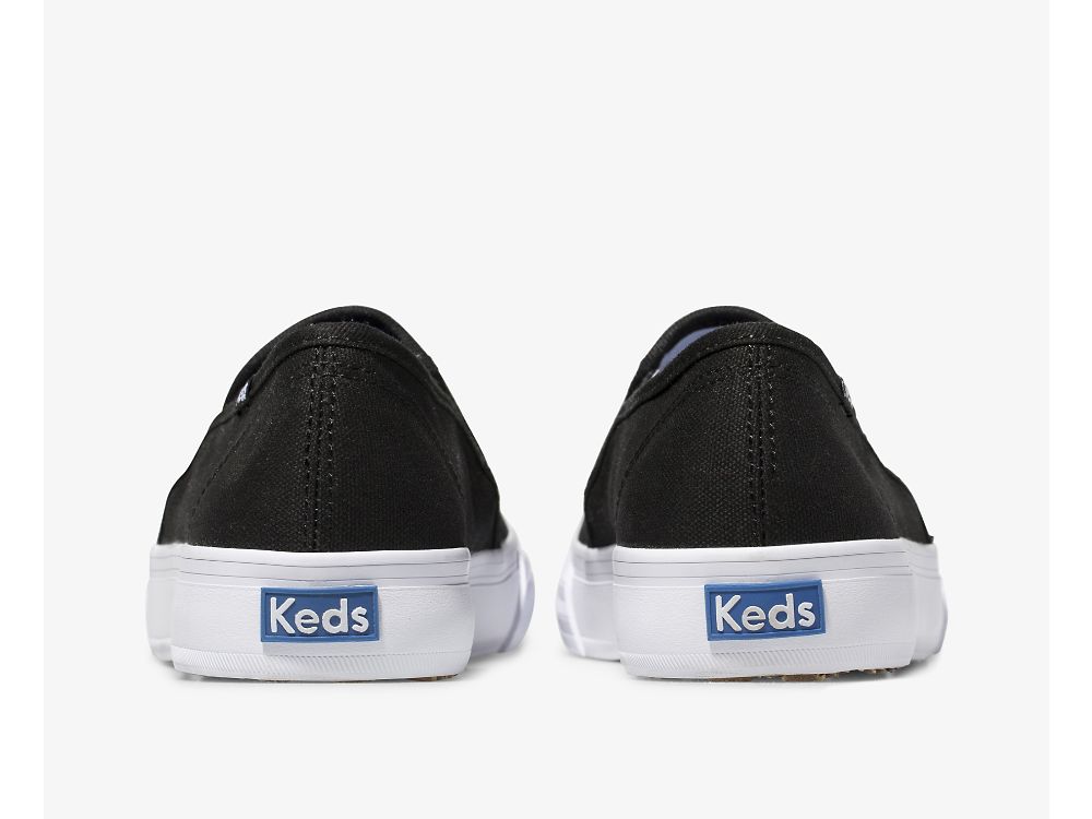 Keds Double Decker Canvas Ženske Slip On Sneakers Crne | RS-61403