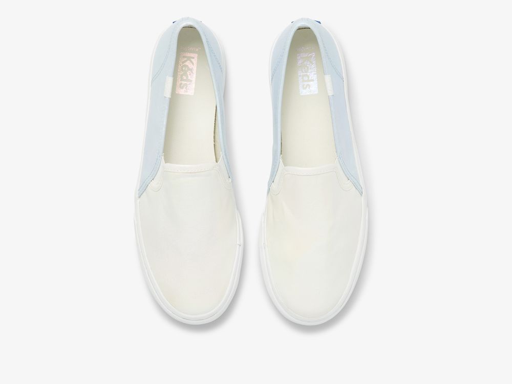 Keds Double Decker Iridescent Ženske Slip On Sneakers Krem Visebojne | RS-07746