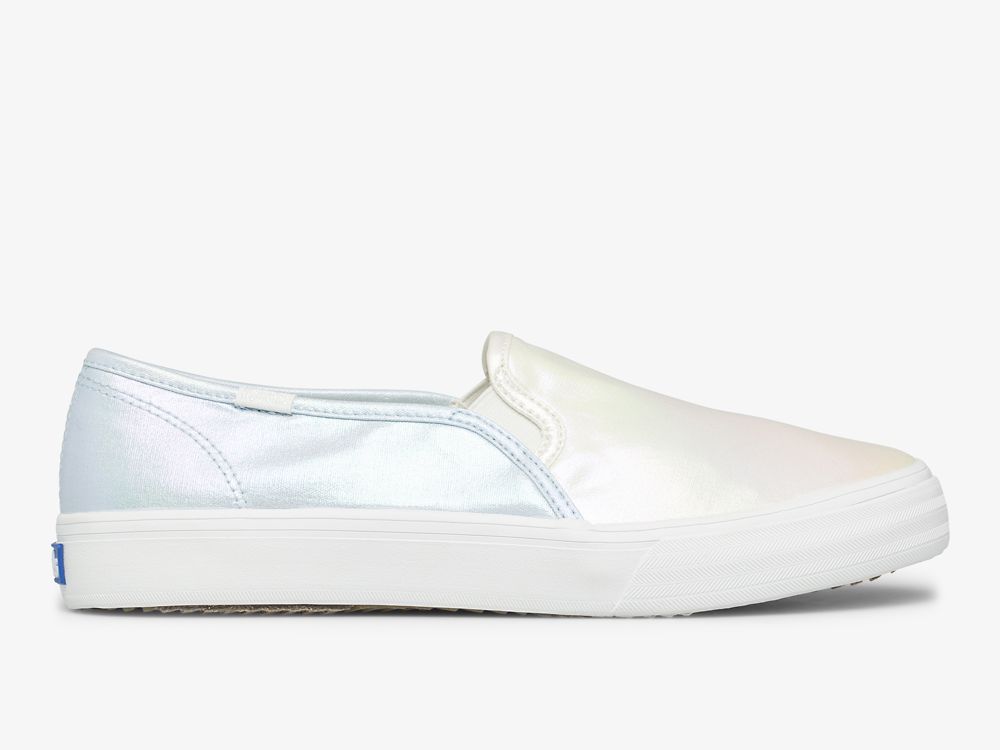 Keds Double Decker Iridescent Ženske Slip On Sneakers Krem Visebojne | RS-07746