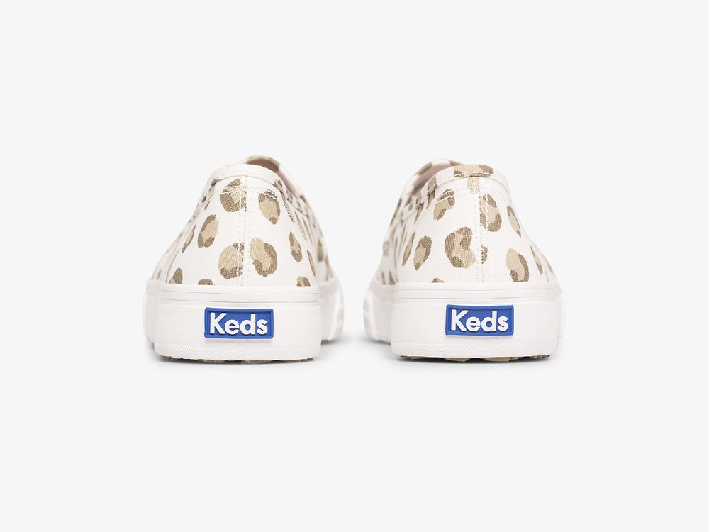 Keds Double Decker Leopard Ženske Slip On Sneakers Bijele | RS-83244