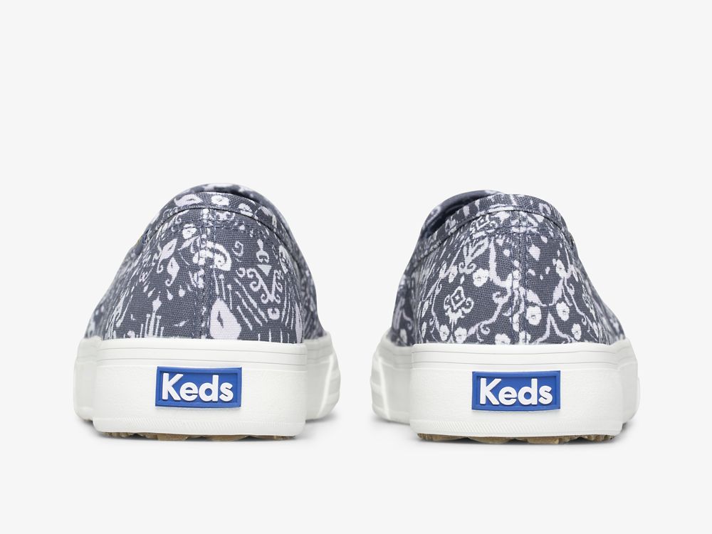 Keds Double Decker Mosaic Canvas Ženske Slip On Sneakers Plave | RS-12447