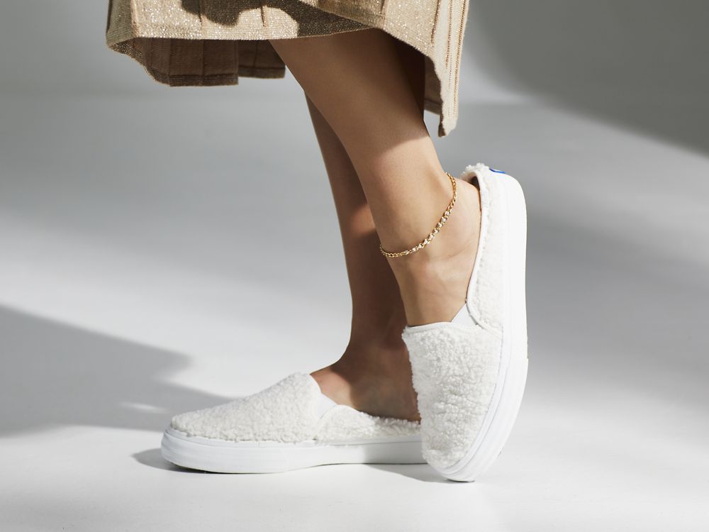 Keds Double Decker Mule Faux Shearling Ženske Papuče Krem | RS-64155