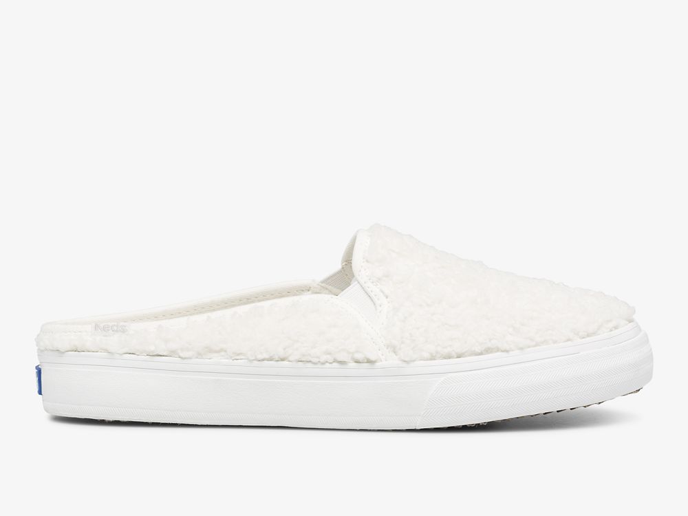 Keds Double Decker Mule Faux Shearling Ženske Papuče Krem | RS-64155