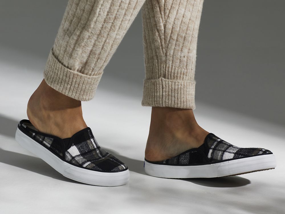 Keds Double Decker Mule Plaid Ženske Papuče Sive | RS-22755