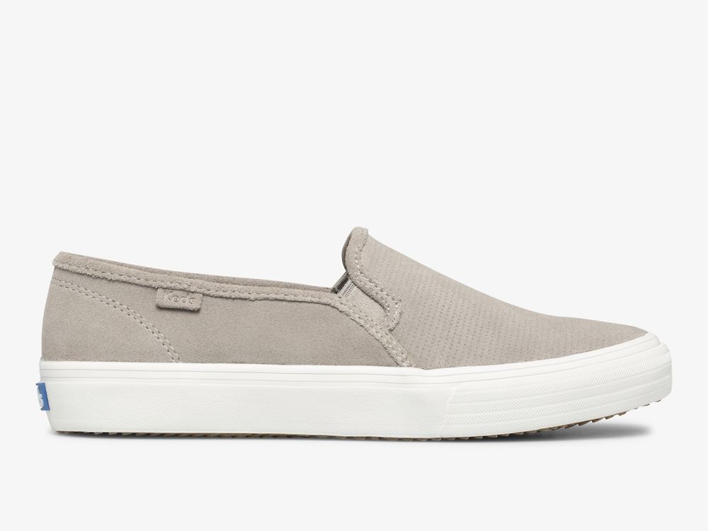 Keds Double Decker Perf Suede Ženske Slip On Sneakers Sive | RS-96756