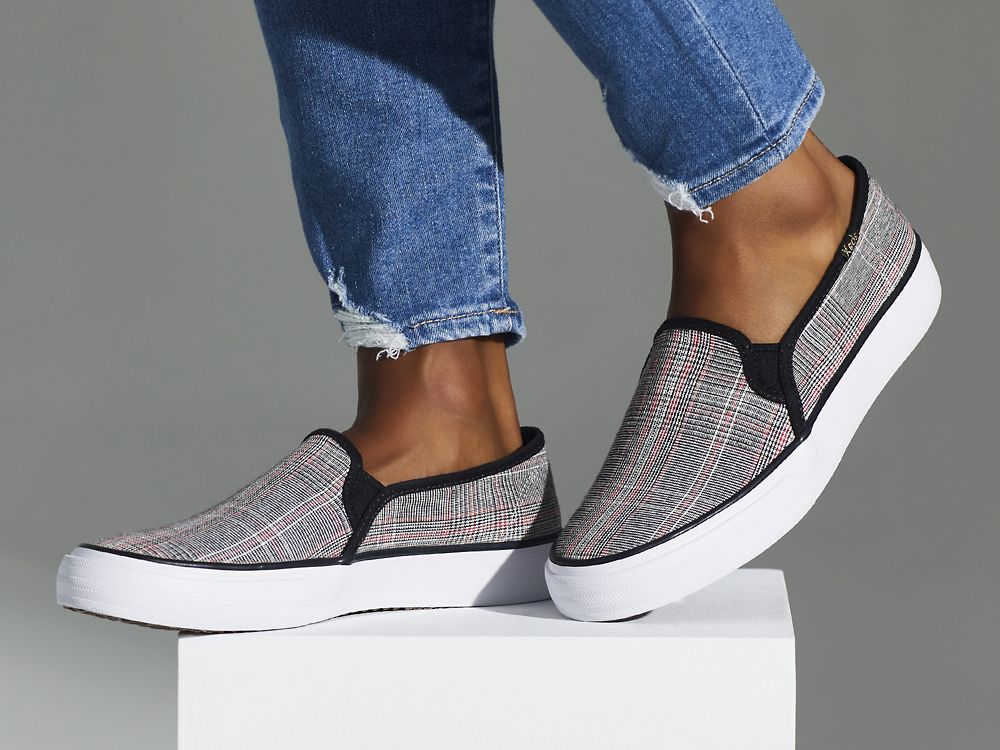 Keds Double Decker Plaid Ženske Slip On Sneakers Crne Visebojne | RS-53673