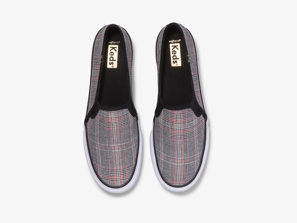 Keds Double Decker Plaid Ženske Slip On Sneakers Crne Visebojne | RS-53673