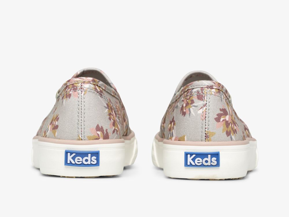 Keds Double Decker Spring Floral Ženske Slip On Sneakers Sive | RS-01504