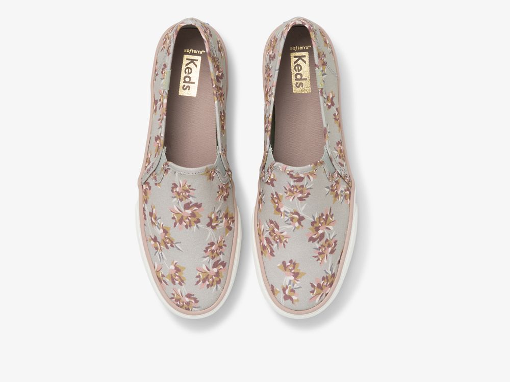 Keds Double Decker Spring Floral Ženske Slip On Sneakers Sive | RS-01504