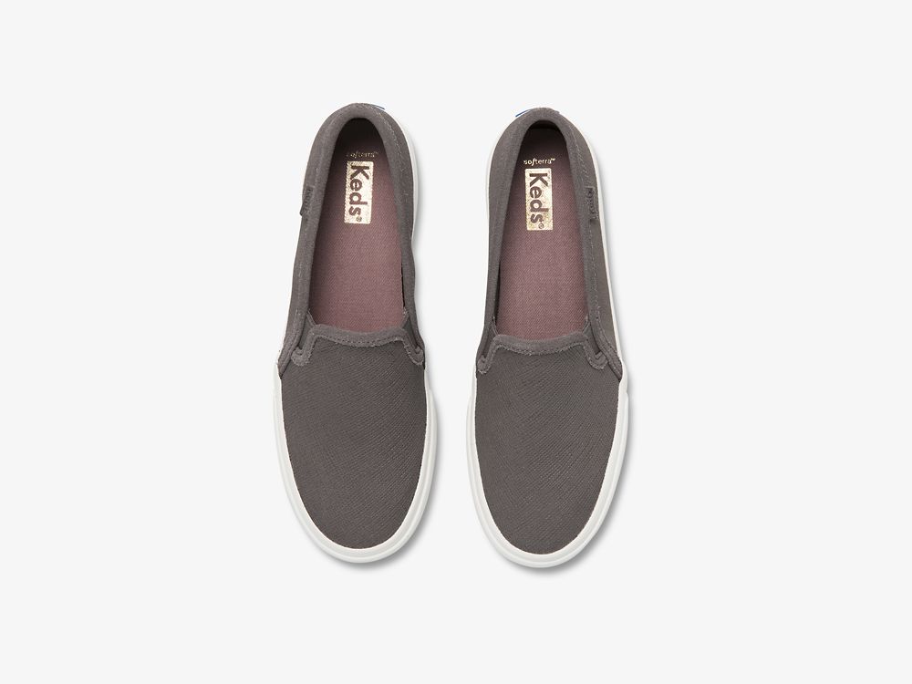 Keds Double Decker Suede Ženske Slip On Sneakers Tamno Sive | RS-90342