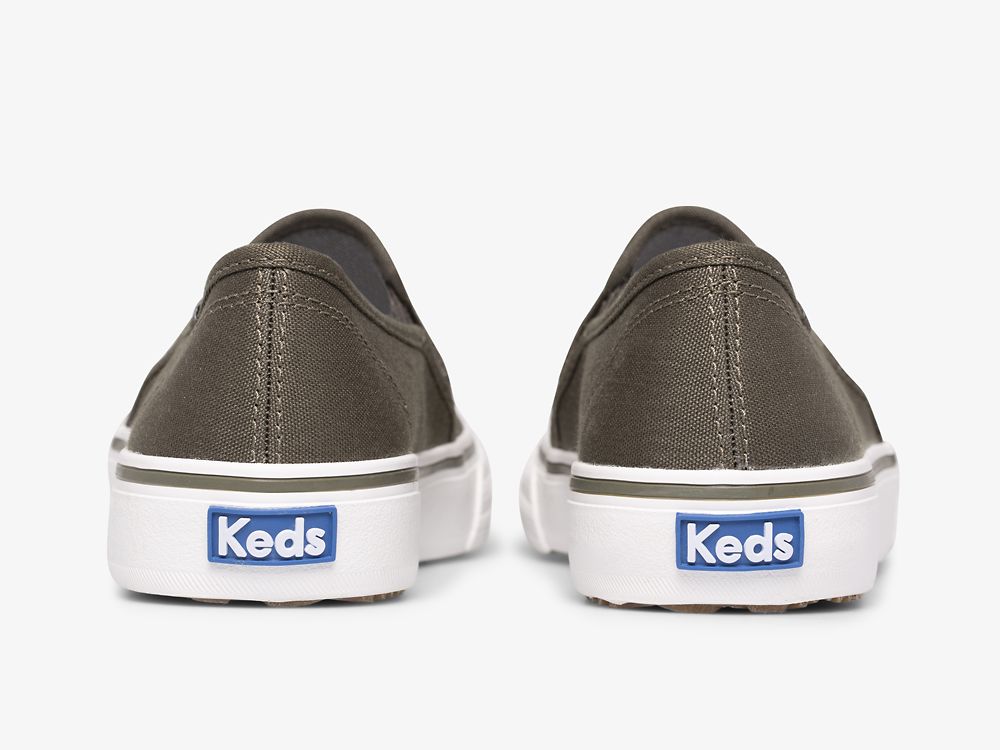 Keds Double Decker Tencel™ Ženske Slip On Sneakers Maslinasto Zelene | RS-90417