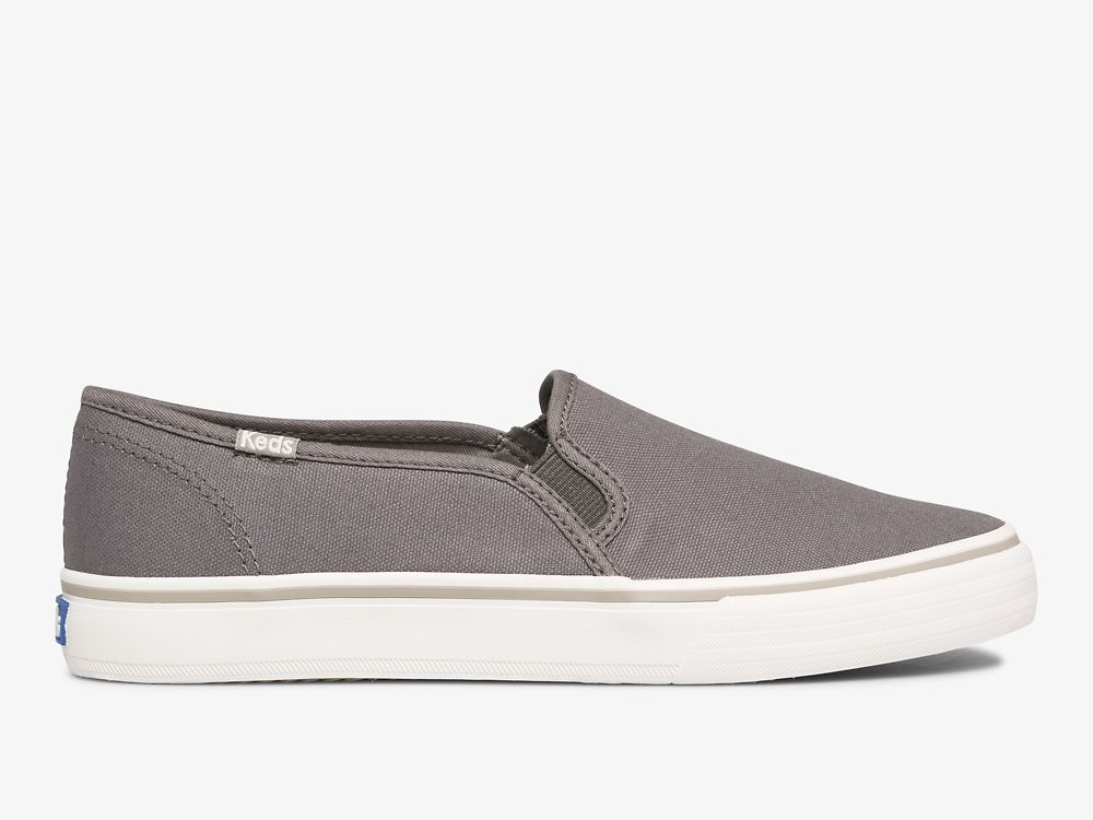 Keds Double Decker Washable Canvas Ženske Slip On Sneakers Sive | RS-03846