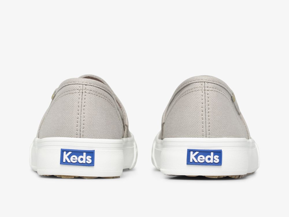 Keds Double Decker Wave Canvas Ženske Slip On Sneakers Sive | RS-23515