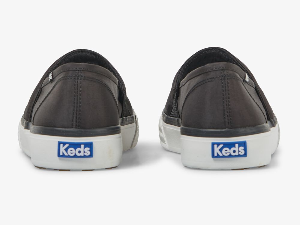 Keds Double Decker Wave Najlon Ženske Slip On Sneakers Crne | RS-08391