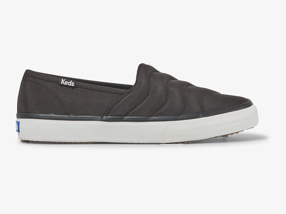 Keds Double Decker Wave Najlon Ženske Slip On Sneakers Crne | RS-08391