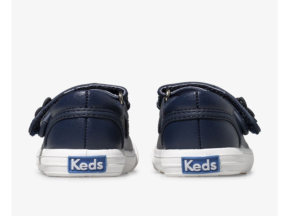 Keds Ella Mary Jane Djevojke Koža Sneakers Tamnoplave | RS-25051