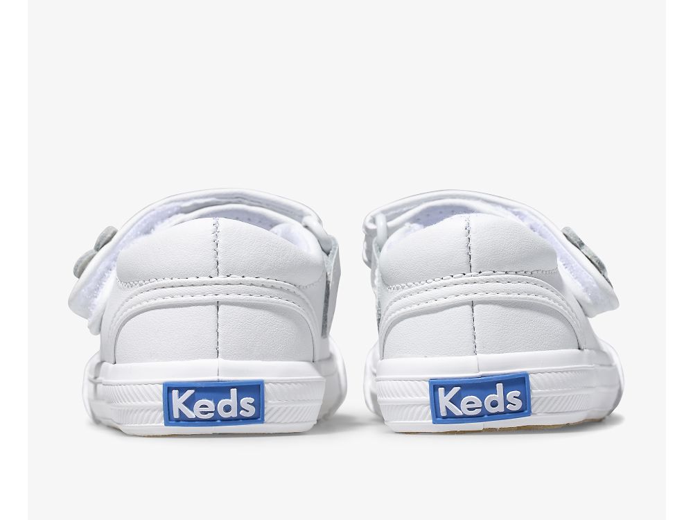 Keds Ella Mary Jane Djevojke Koža Sneakers Bijele | RS-89870