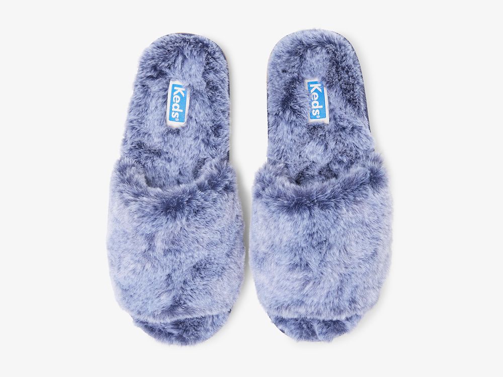 Keds Fuzzy Slide Slipper Ženske Papuče Plave | RS-07587