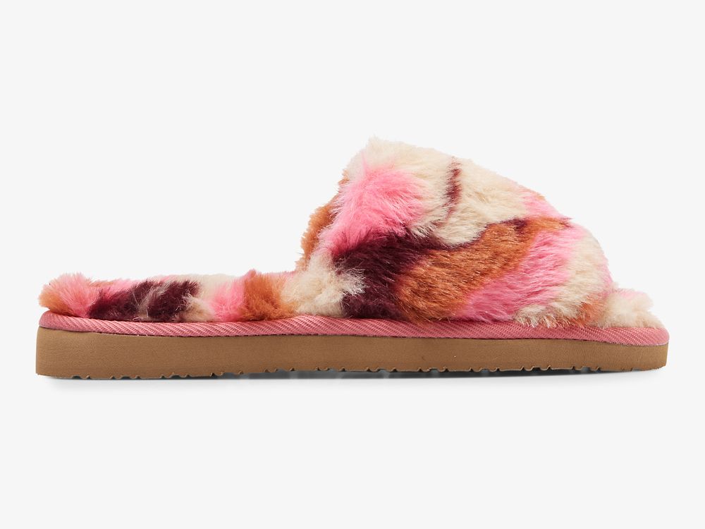 Keds Fuzzy Slide Slipper Ženske Papuče Roze Maskirne | RS-02556