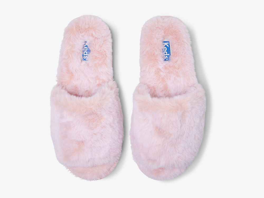 Keds Fuzzy Slide Slipper Ženske Papuče Roze | RS-57253