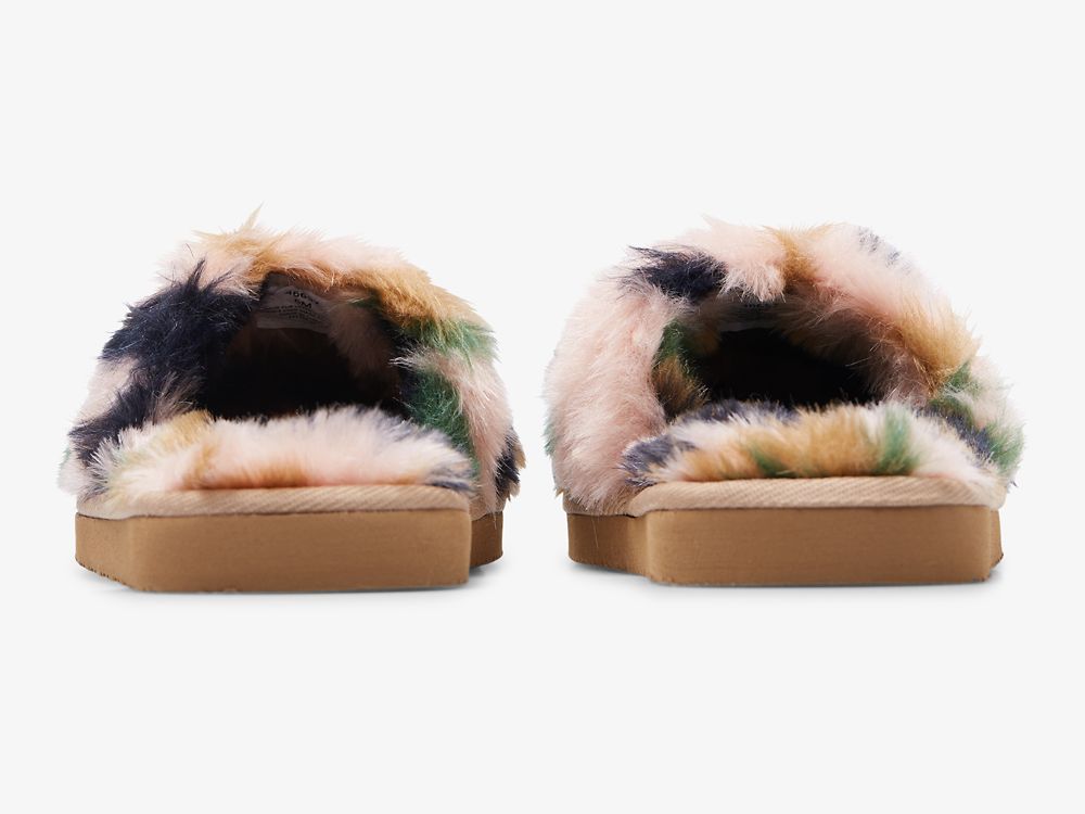 Keds Fuzzy Slide Slipper Ženske Papuče Zelene Maskirne | RS-75081