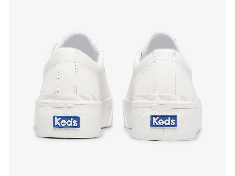 Keds Jump Kick Duo Koža Ženske Lace Up Shoes Bijele | RS-34108