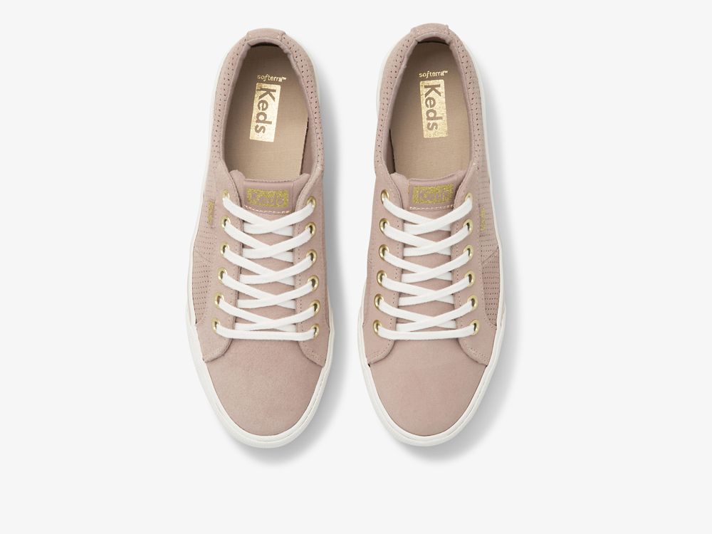 Keds Jump Kick Duo Perf Suede Ženske Lace Up Shoes Svijetlo Ljubičaste | RS-32206