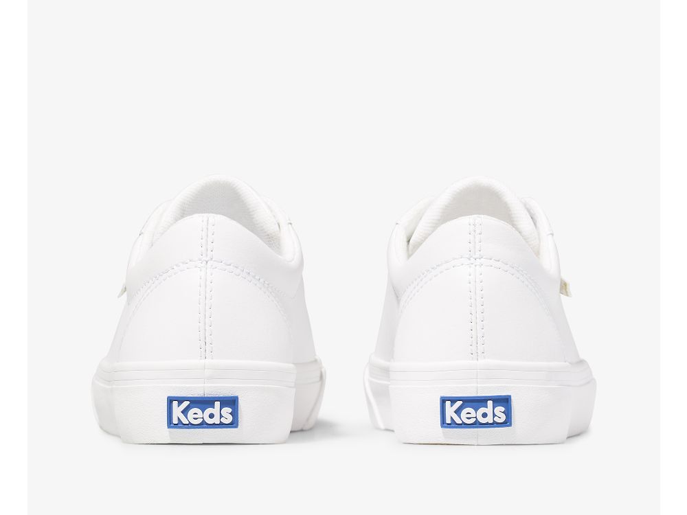 Keds Jump Kick Koža Ženske Lace Up Shoes Bijele Zlatne | RS-41108