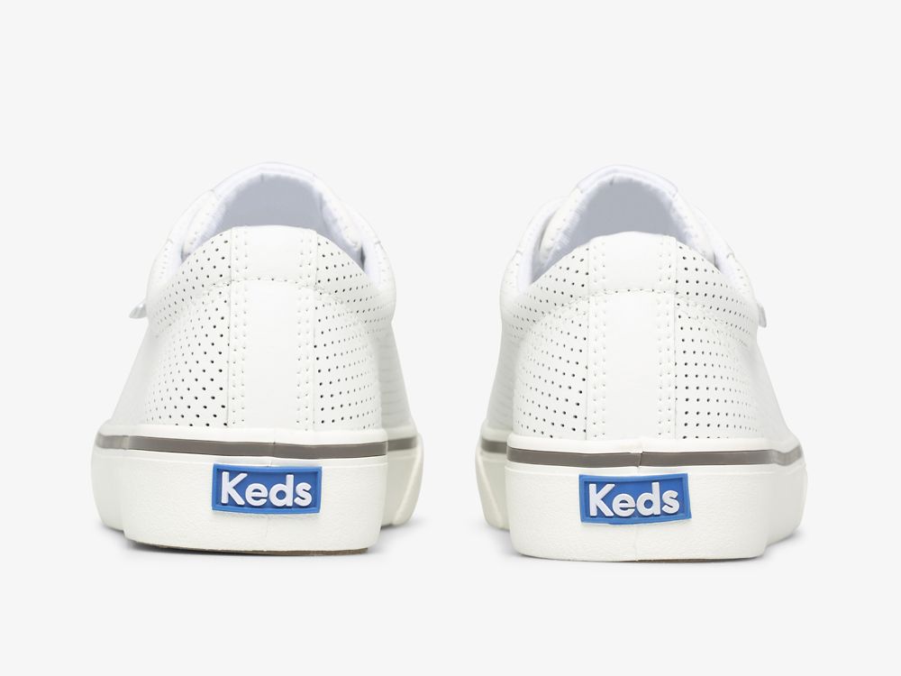 Keds Jump Kick Perf Koža Ženske Lace Up Shoes Bijele | RS-00166