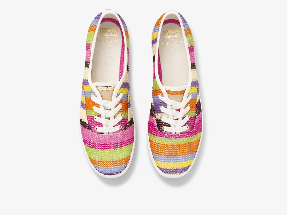 Keds Kate Spade New York Champion Crochet Ženske Lace Up Shoes Roze Visebojne | RS-31270