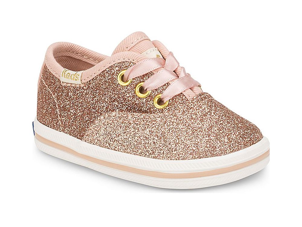 Keds Kate Spade New York Champion Glitter Crib Sneaker Djevojke Patike Roze Zlatne | RS-05822