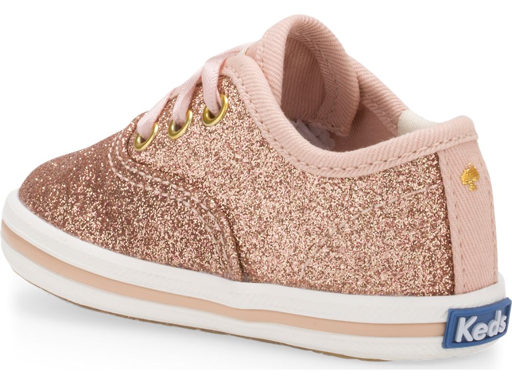 Keds Kate Spade New York Champion Glitter Crib Sneaker Djevojke Patike Roze Zlatne | RS-05822