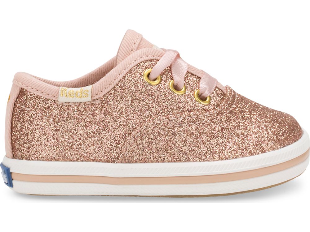 Keds Kate Spade New York Champion Glitter Crib Sneaker Djevojke Patike Roze Zlatne | RS-05822