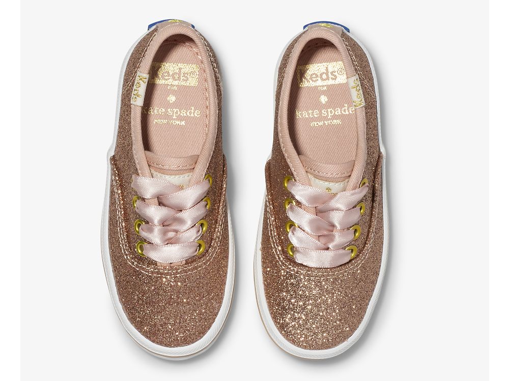 Keds Kate Spade New York Champion Glitter Sneaker Djevojke Patike Roze Zlatne | RS-18320