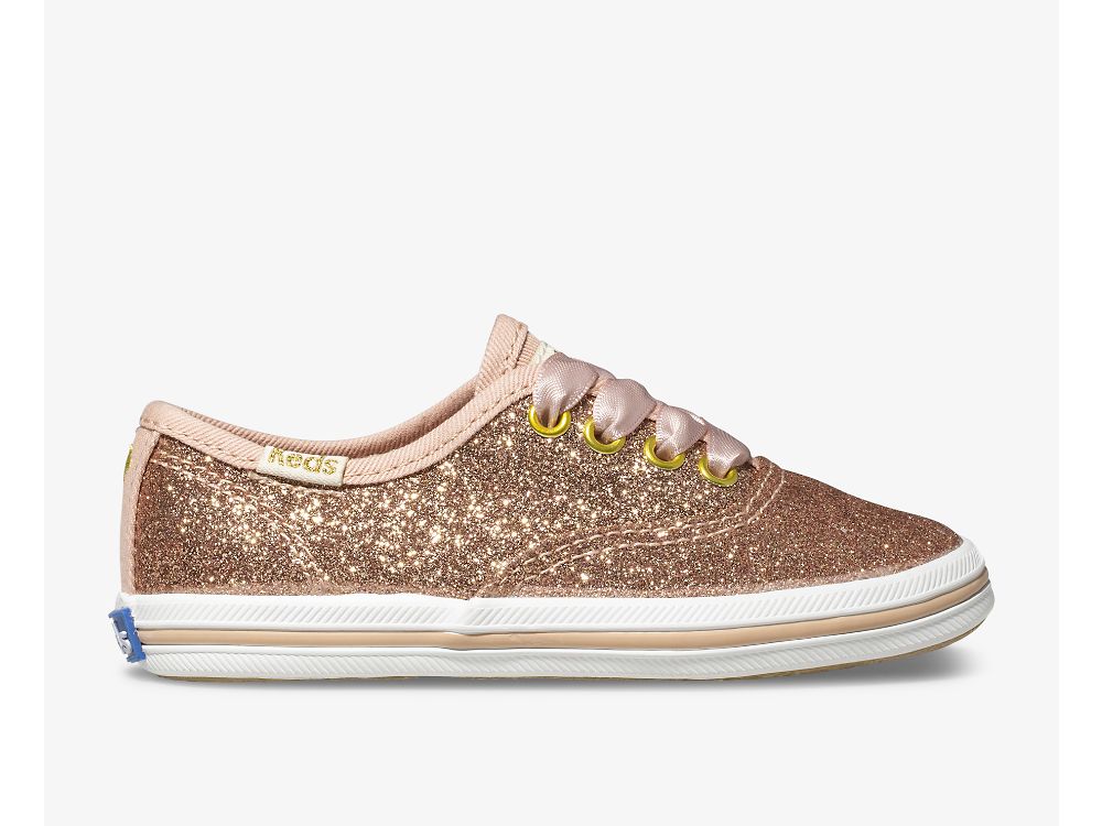 Keds Kate Spade New York Champion Glitter Sneaker Djevojke Patike Roze Zlatne | RS-18320