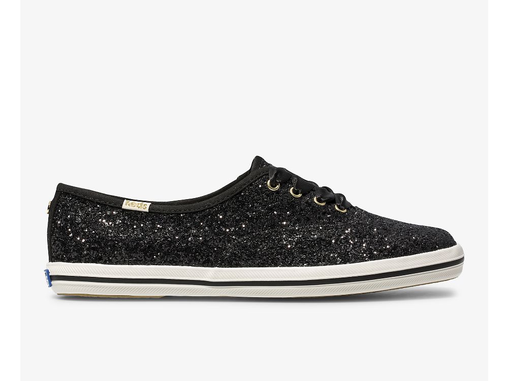 Keds Kate Spade New York Champion Glitter Ženske Lace Up Shoes Crne | RS-32858