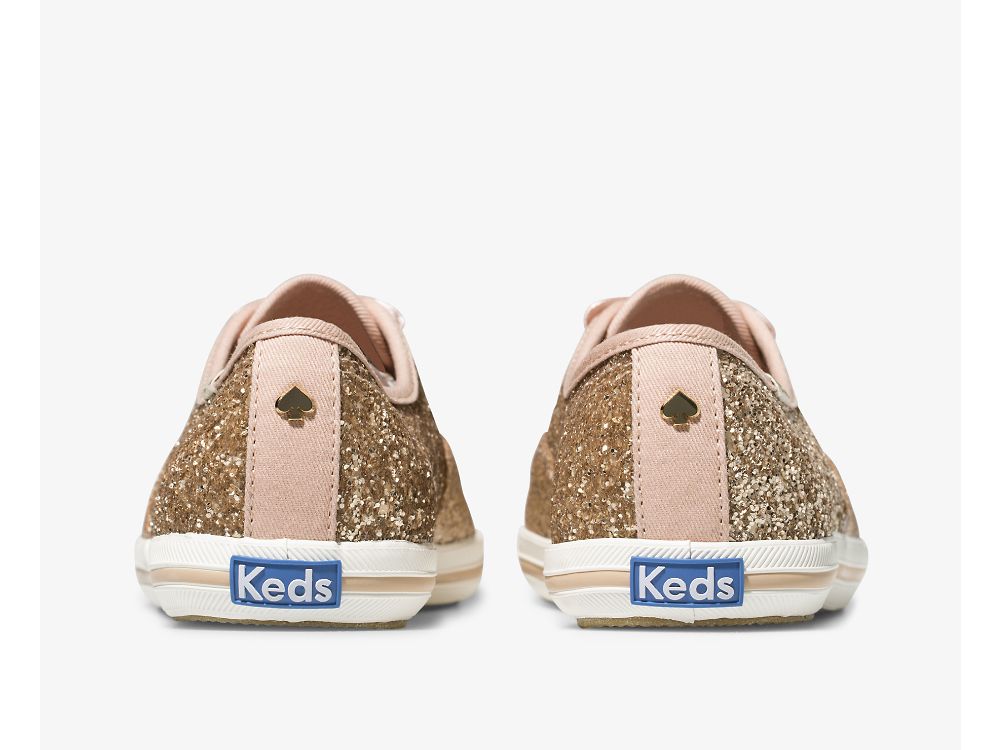 Keds Kate Spade New York Champion Glitter Ženske Lace Up Shoes Roze Zlatne | RS-33163