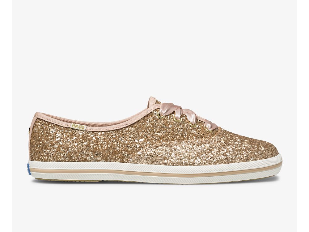 Keds Kate Spade New York Champion Glitter Ženske Lace Up Shoes Roze Zlatne | RS-33163