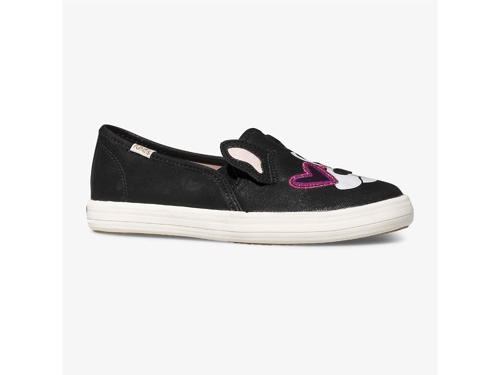 Keds Kate Spade New York Double Decker Francois Djevojke Koža Sneakers Crne | RS-11690