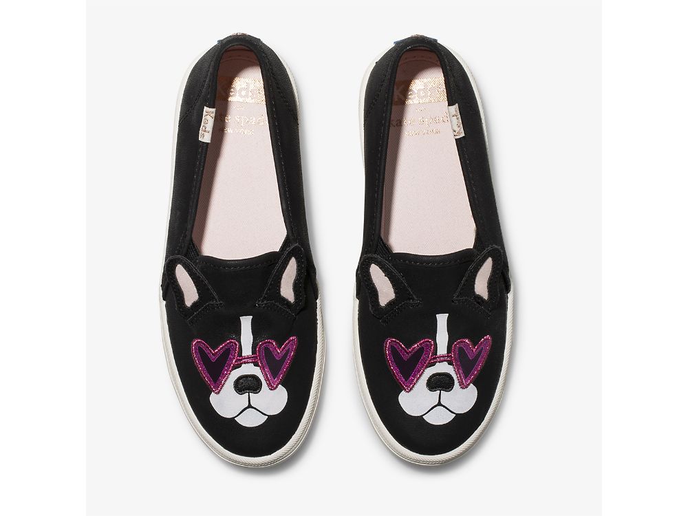 Keds Kate Spade New York Double Decker Francois Djevojke Slip On Sneakers Crne | RS-19133