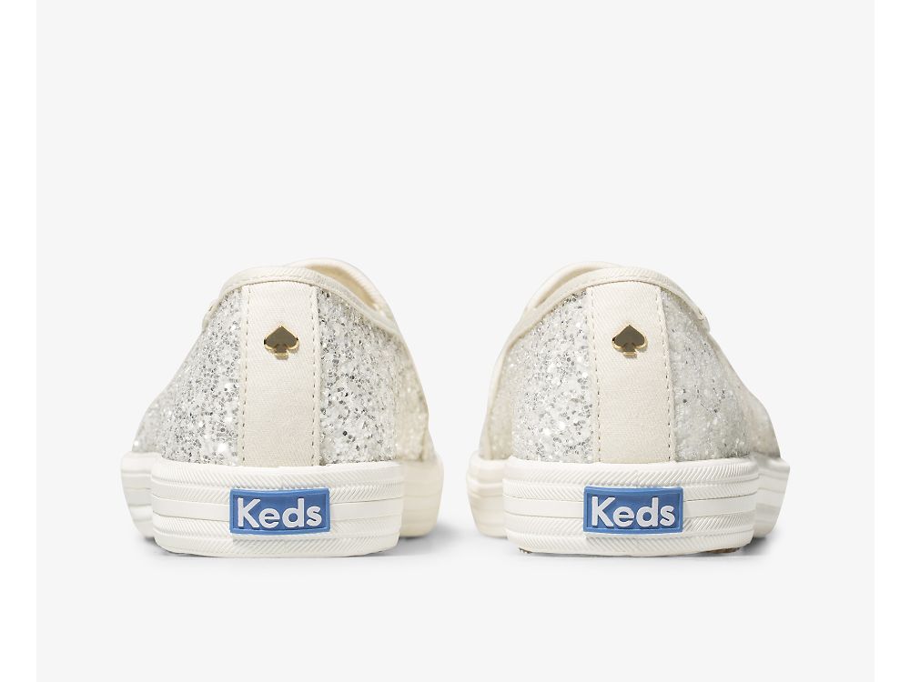 Keds Kate Spade New York Double Decker Glitter Ženske Slip On Sneakers Krem | RS-91242