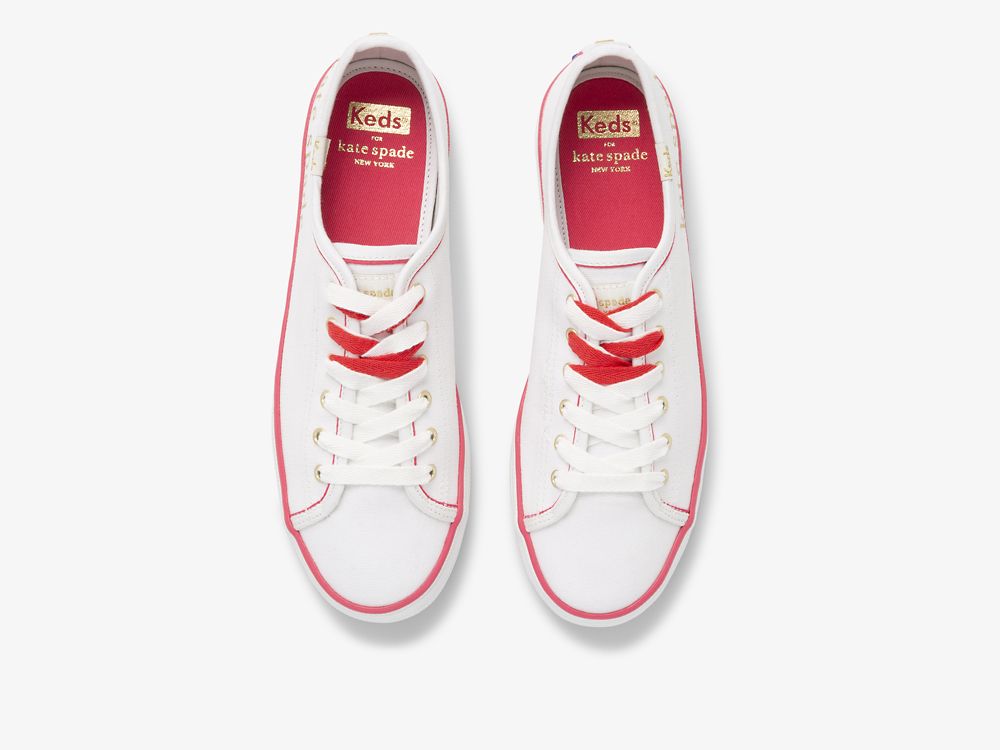 Keds Kate Spade New York Kickstart Foil Logo Ženske Tenisice Bijele | RS-14551