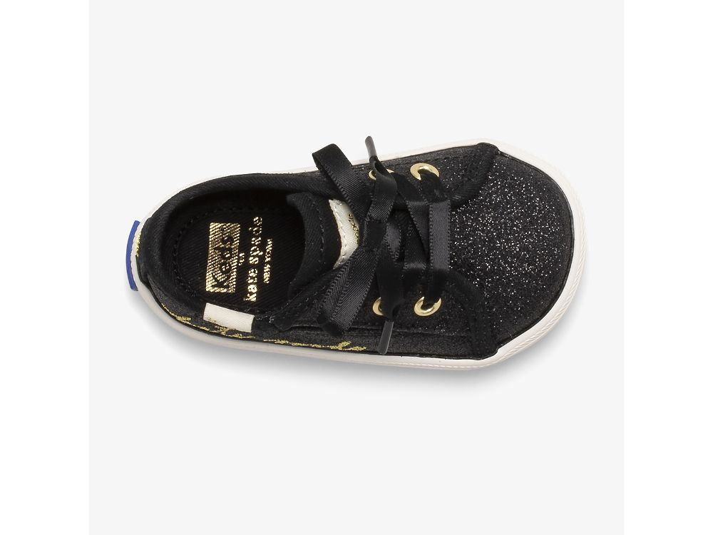 Keds Kate Spade New York Kickstart Glitter Crib Djevojke Patike Crne | RS-33465