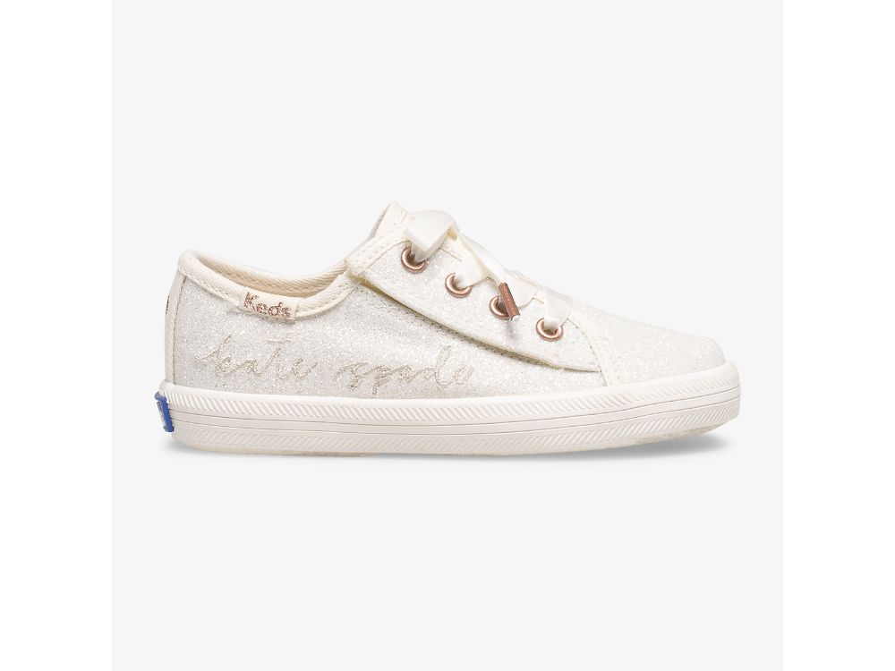 Keds Kate Spade New York Kickstart Jr Ivory Glitter Djevojke Patike Bijele | RS-22569