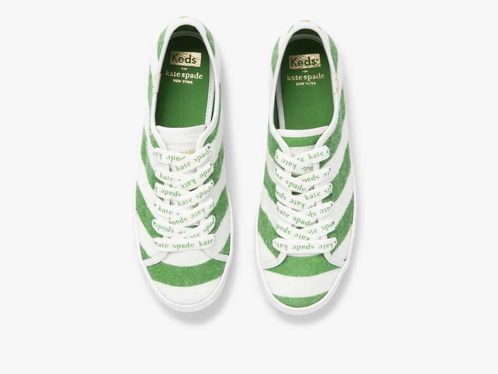 Keds Kate Spade New York Kickstart Logo Foxing Ženske Tenisice Bijele Zelene | RS-82079