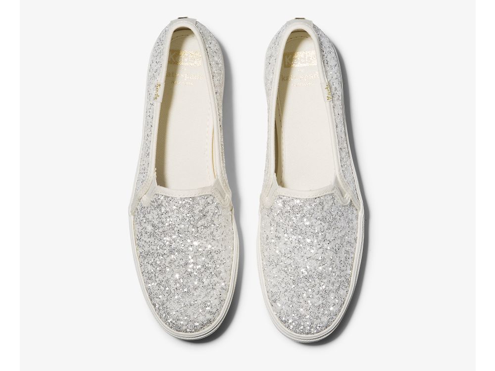 Keds Kate Spade New York Triple Decker Glitter Ženske Slip On Sneakers Krem | RS-64549