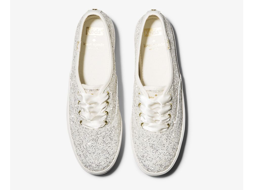 Keds Kate Spade New York Triple Glitter Ženske Lace Up Shoes Krem | RS-28921