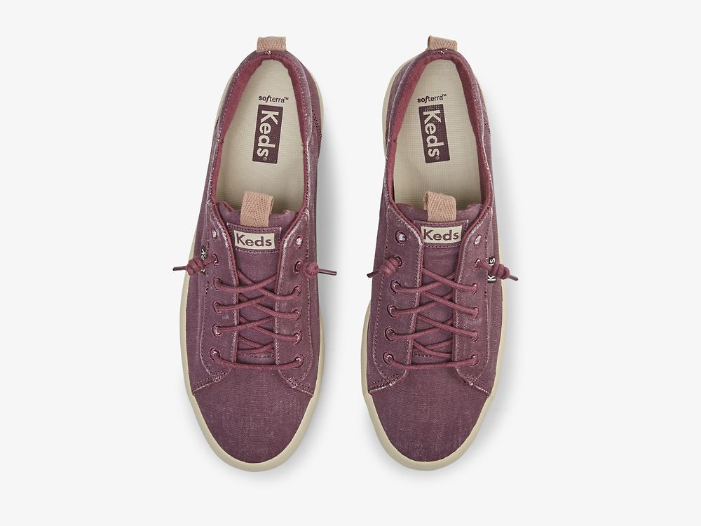 Keds Kickback Canvas Washable Ženske Lace Up Shoes Bordo | RS-91055