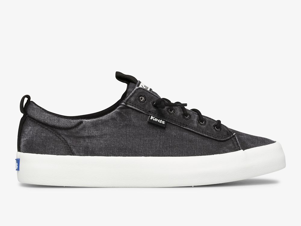 Keds Kickback Canvas Washable Ženske Slip On Sneakers Crne | RS-11251