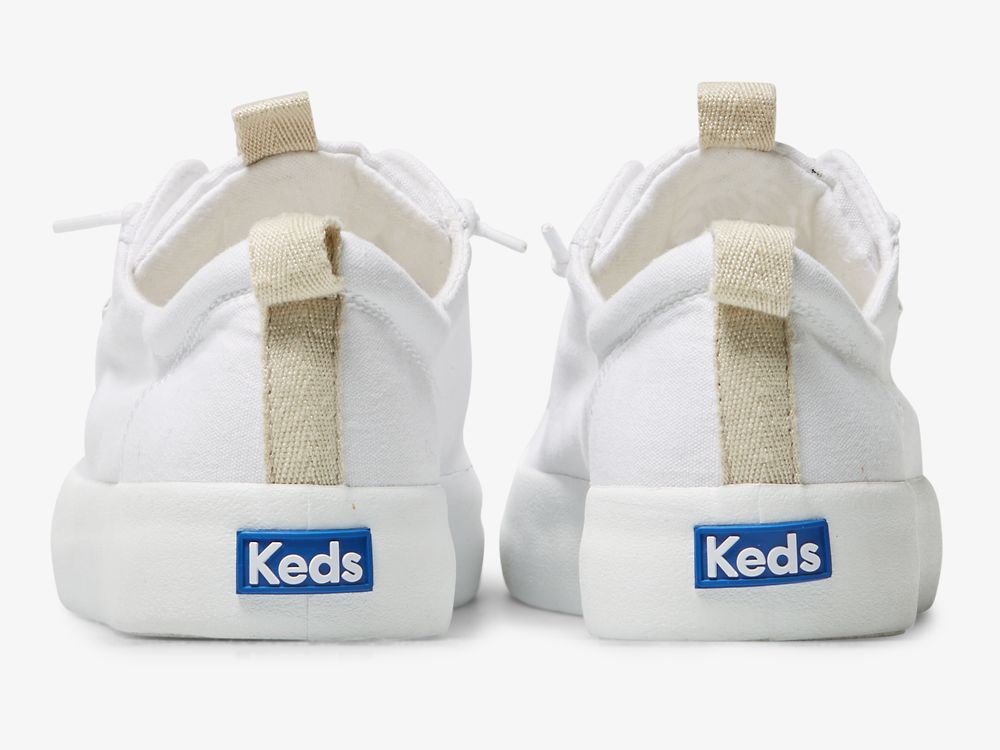 Keds Kickback Canvas Ženske Slip On Sneakers Bijele | RS-85928